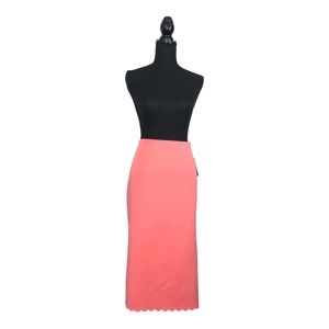 Elegant Coral Pencil Skirt